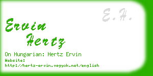 ervin hertz business card